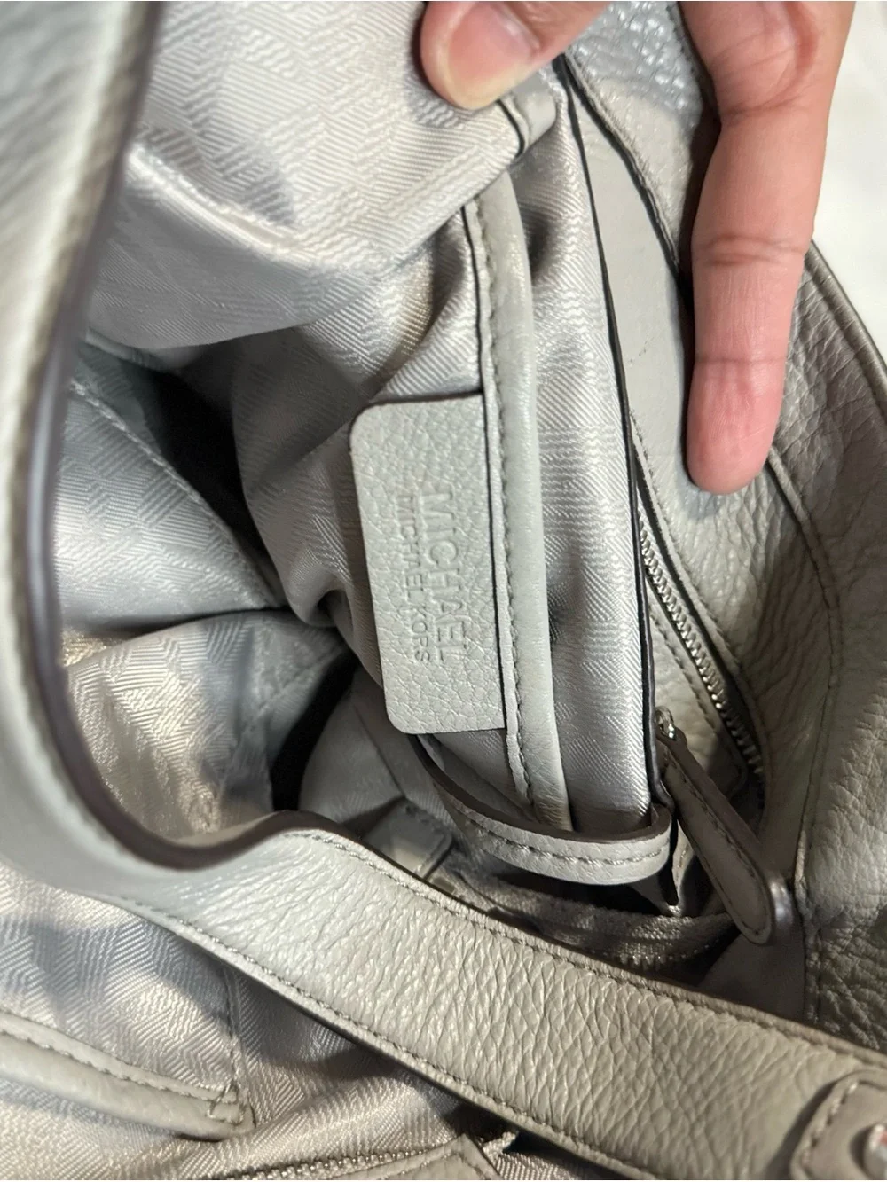 Bundle (2)Michael Kors Cream Logo Tote and Taupe Leather Hobo